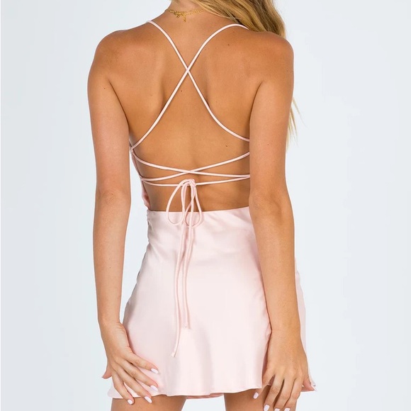 Princess Polly Pink Satin Slip Dress - Picture 2 of 4